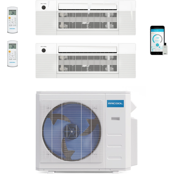 MRCOOL Mini Splits MRCOOL DIY Mini Split - 18,000 BTU 2 Zone Ceiling Cassette Ductless Air Conditioner and Heat Pump