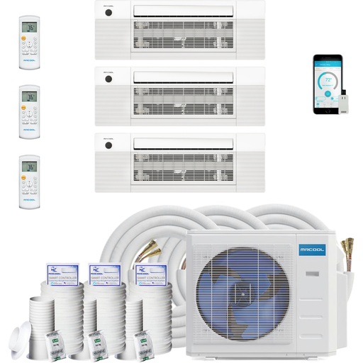 MRCOOL Mini Splits MRCOOL DIY Mini Split - 3 Zone 27K BTU Condenser + (2x) 9K & (1x) 12K BTU Ceiling Cassette + 3x 16ft Pre-Charged Line Set Appliance Package