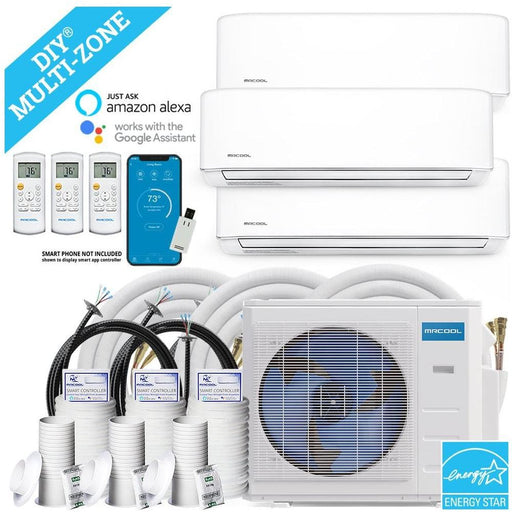 MRCOOL Mini Splits MRCOOL DIY Mini Split - 3 Zone Condenser + 230V (1x) 9K & (2x) 12K BTU Wall Mount Air Handler + 3x 35ft Line Set Appliance Package