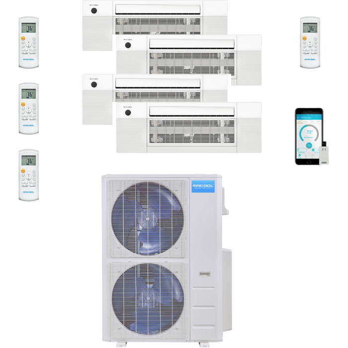 MRCOOL DIY Mini Split - 5 Zone 48K BTU Condenser + 3x 9K & (1x) 18K BTU Ceiling Cassette Appliance Package