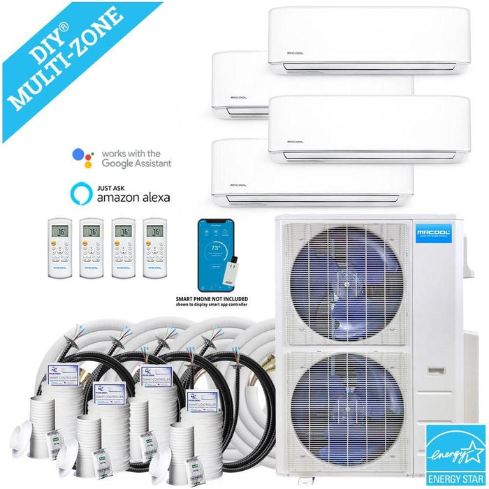 MRCOOL Mini Splits MRCOOL DIY Mini Split - 5 Zone Condenser + 230V (2x) 9K, (1x) 12K & (1x) 18K BTU Wall Mount Air Handler + 4x 50ft Line Set Appliance Package