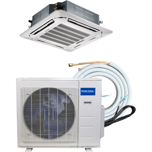 MRCOOL Mini Splits MRCOOL Olympus Mini Split - 18,000 BTU Ductless Ceiling Cassette Air Conditioner and Heat Pump with 25 Ft. Flared Lineset