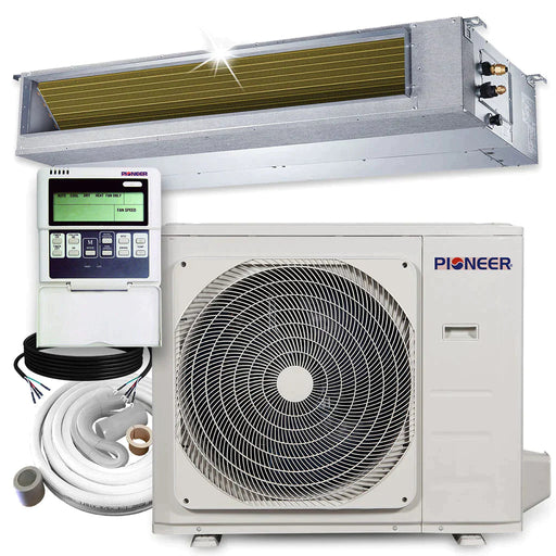 Pioneer WITHOUT INSTALLATION KIT Pioneer 36,000 BTU 15.8 SEER2 Ceiling Concealed Ducted Mini-Split Inverter+ Air Conditioner Heat Pump System Full Set 230V