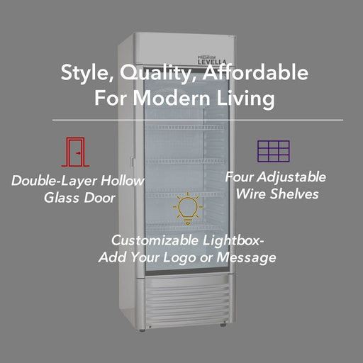 Premium Levella Refrigerators Premium Levella 6.5 cu.ft Commercial Display Refrigerator | Silver | PRF65DX