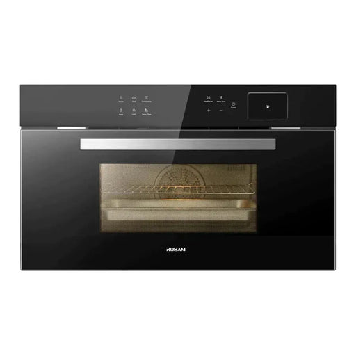 Robam 30-Inch Built-In Convection Wall Oven with Air Fry & Steam Cooking in Stainless Steel with Onyx Black Tempered Glass (Robam-CQ762)