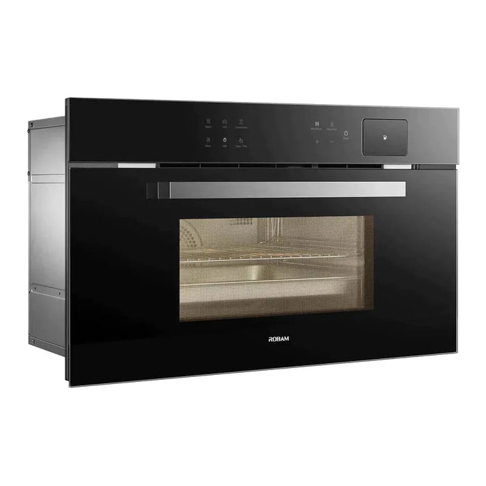 Robam Wall Ovens Robam 30-Inch Built-In Convection Wall Oven with Air Fry & Steam Cooking in Stainless Steel with Onyx Black Tempered Glass (Robam-CQ762)