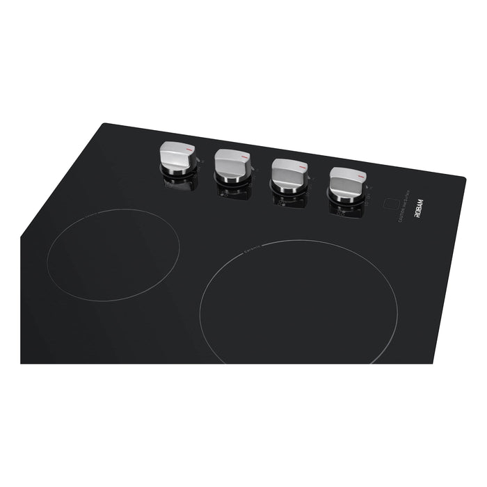 ROBAM 30-Inch Radiant Electric Ceramic Glass Cooktop in Black with 4 Elements including 2 Power Boil Elements ROBAM-W412