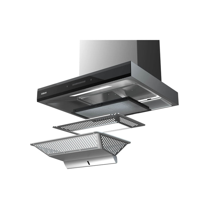 Robam 30-Inch Under Cabinet/Wall-Mounted Range Hood with Charcoal Filter in Stainless Steel (Robam-A831)