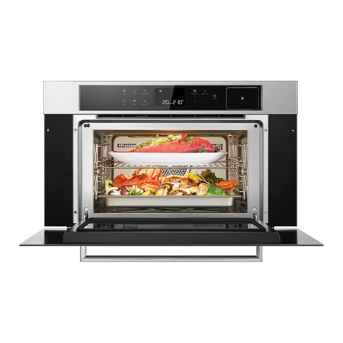 Robam 5-Piece Appliance Package - 30-Inch 4 Burners Gas Cooktop, Under Cabinet/Wall Mounted Range Hood, Dishwasher, Wall Oven, and Steam Combi Oven in Stainless Steel