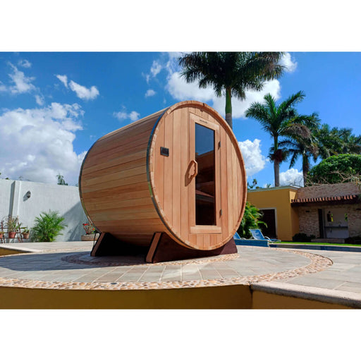 Scandia Wood / 6'W x 4'D x 6'H Scandia Electric Barrel Sauna Kit