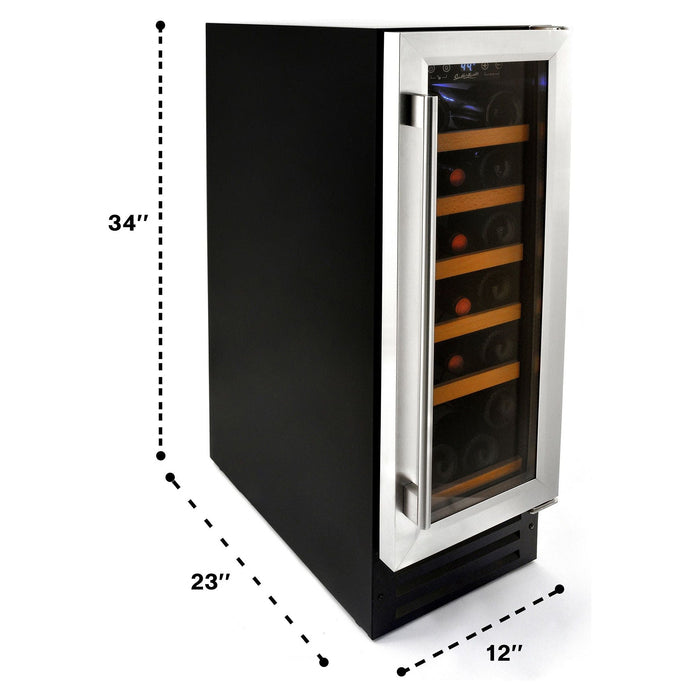 Smith & Hanks 12-inch Under Counter Single Zone Wine Cooler with Large Format Bottle Capacity