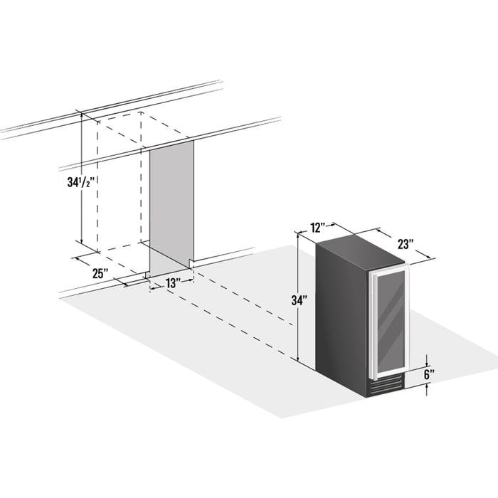 Smith & Hanks 12-inch Under Counter Single Zone Wine Cooler with Large Format Bottle Capacity