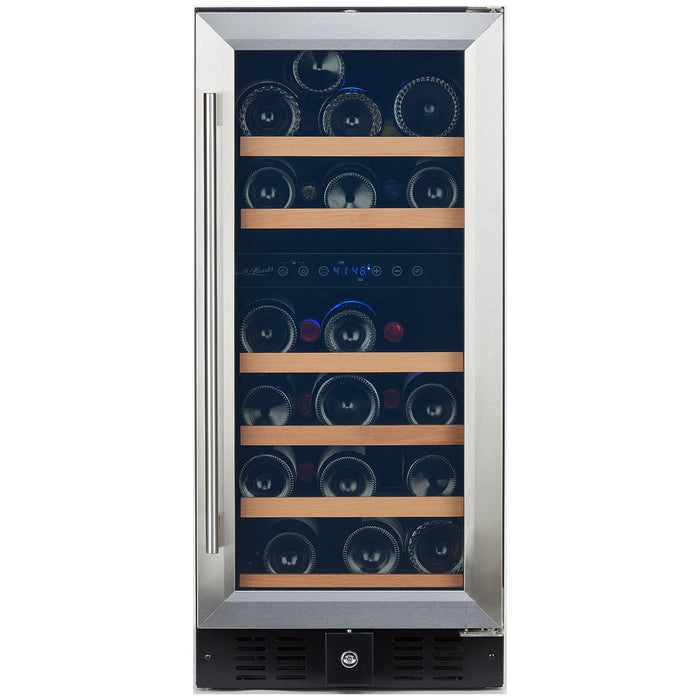 Smith & Hanks 15 Inch Built-In/Freestanding Dual Zone Wine Fridge with Stainless Steel Door Trim