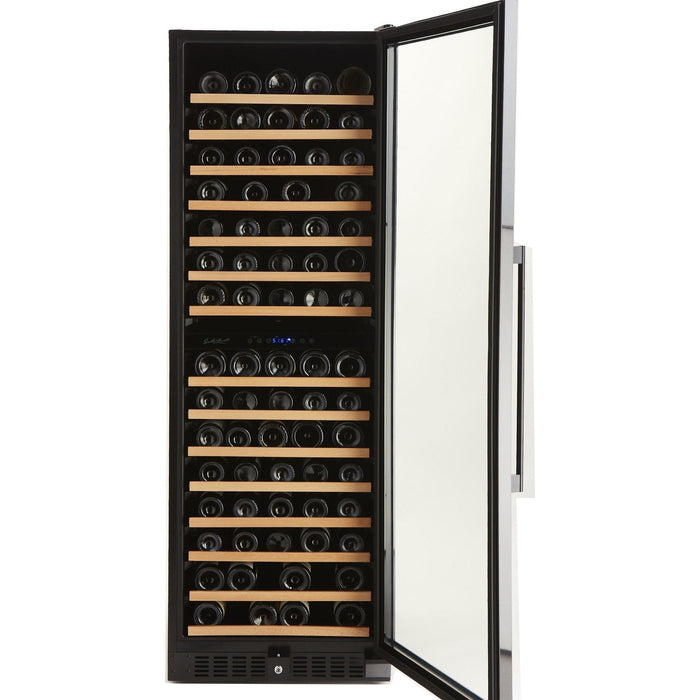 Smith & Hanks 166 Bottle Black Stainless Dual Zone Built-in/Free-standing Wine Refrigerator