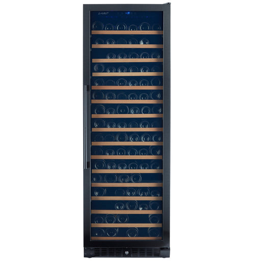 Smith & Hanks Smith & Hanks 166 Bottle Black Stainless Wine Refrigerator, Built-In or Freestanding, Single Zone, UV Protected Glass Door, Reversible Door Opening, Vibration Reduction System