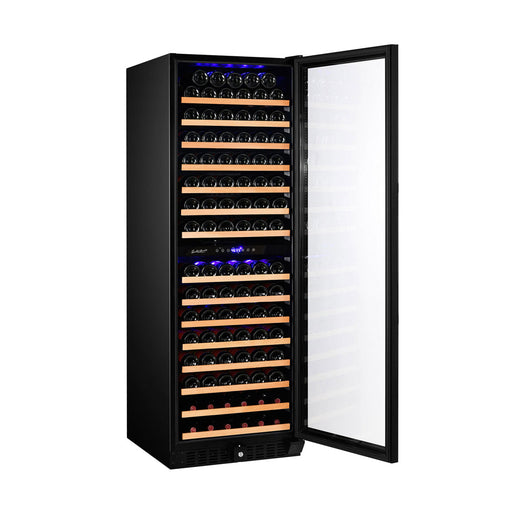 Smith & Hanks Smith & Hanks 166 Bottle Dual Zone Black Glass Wine Refrigerator