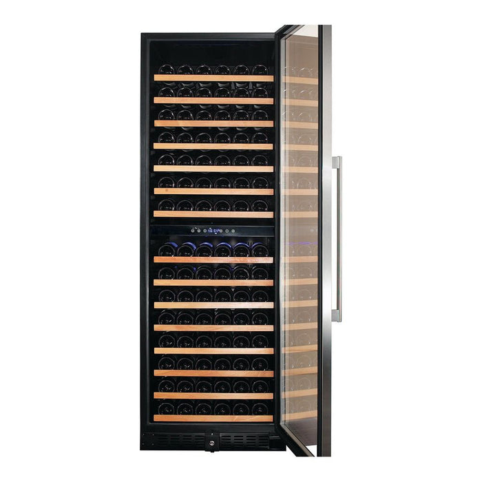 Smith & Hanks 24" 166 Bottle Stainless Steel Built-In/Freestanding Dual Zone Wine Refrigerator