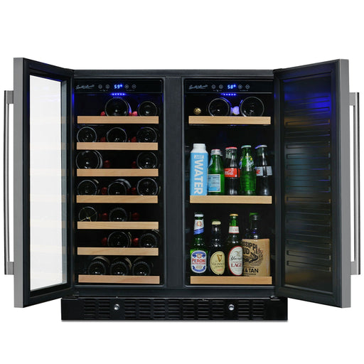 Smith & Hanks Smith & Hanks 24" Built-In Dual Zone Wine and Beverage Center with Locking Door