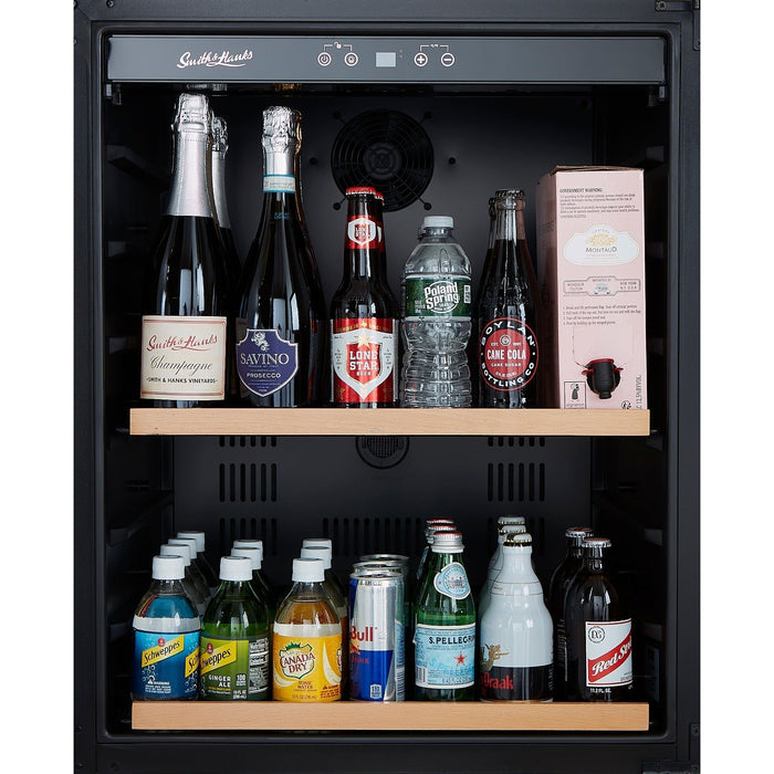 Smith & Hanks 24" Built-in Under Counter Beverage Cooler with UV Protected Glass Door and 176 Can Capacity