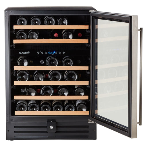 Smith & Hanks 24" Dual Zone Built-In Under Counter Wine Cooler with Whisper Quiet Operation and UV Protection