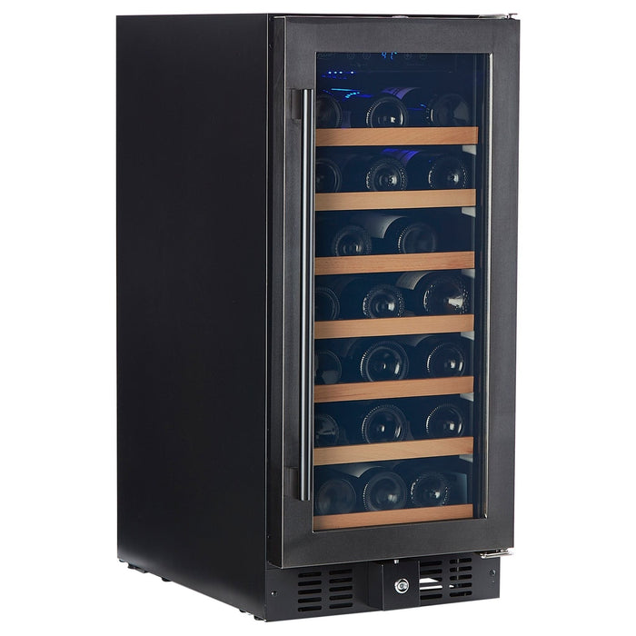 Smith & Hanks 34 Bottle Black Stainless Built-In Under Counter Wine Cooler