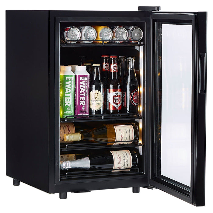 Smith & Hanks 80 Can Freestanding Beverage Cooler with Rimless Tinted Glass and Lock