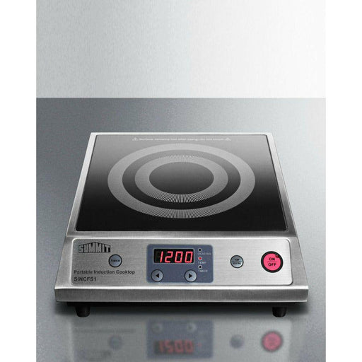 Summit 12 in. Portable 115V Induction Cooktop with 1800W Radiant Element, Ten Power Levels, Digital Controls - SINCFS1