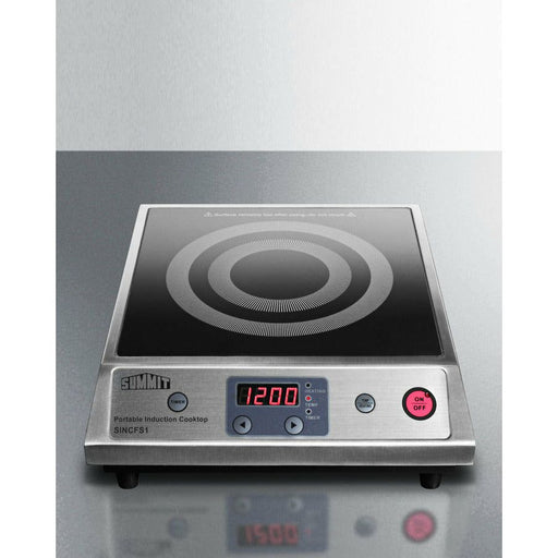 Summit Cooktops Summit 12 in. Portable 115V Induction Cooktop with 1800W Radiant Element, Ten Power Levels, Digital Controls - SINCFS1