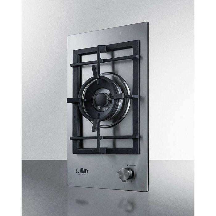 Summit 12 in. Wide 1-Burner Gas Cooktop in Stainless Steel - GCJ1SS