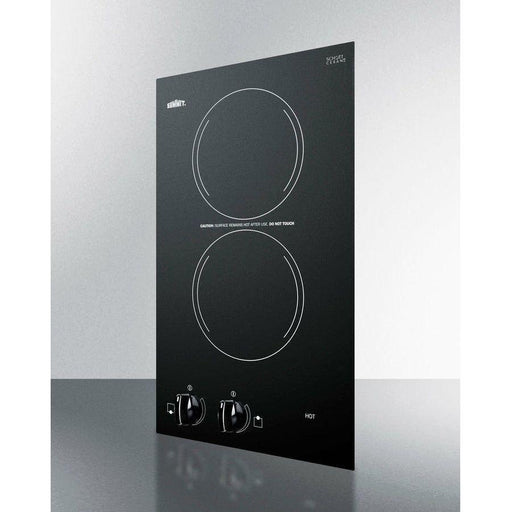 Summit 12 in. Wide 115V 2-Burner Radiant Cooktop with 2 Elements, Hot Surface Indicator, ADA Compliant, Push-to-Turn Knobs, Residual Heat Indicator Light - CR2110