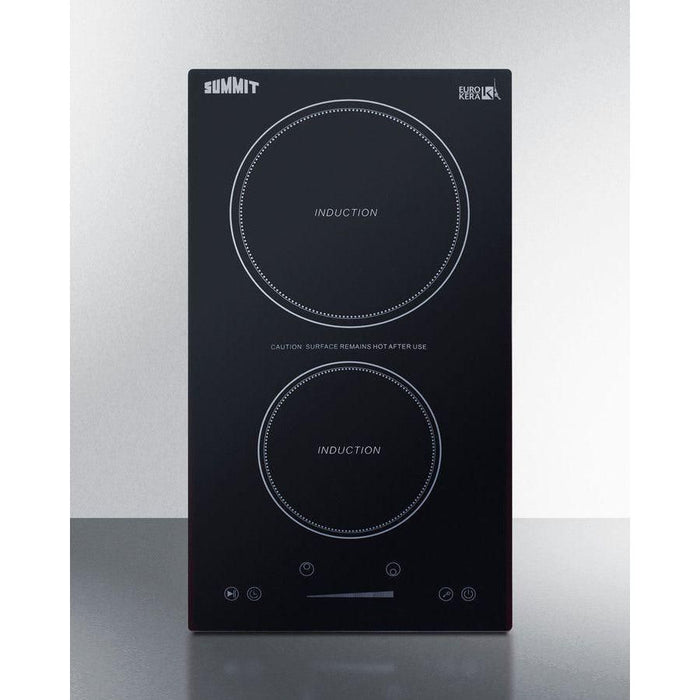 Summit 12 in. Wide 115V 2-Zone Induction Cooktop, Cord Included with 2 Elements, Hot Surface Indicator, ADA Compliant, Induction Technology, Child Lock - SINC2B115