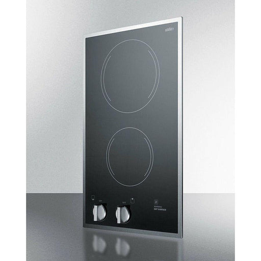 Summit 12 in. Wide 2 Burner Electric Cooktop - 220-240V - CR2B22ST