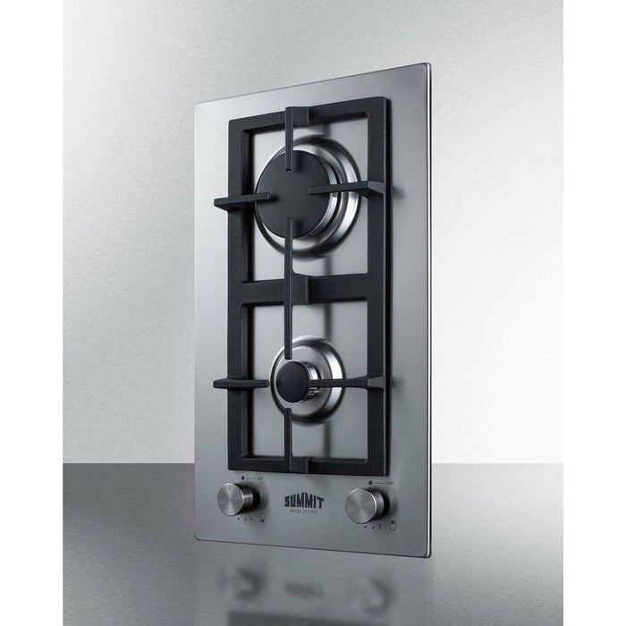 Summit 12 in. Wide 2-Burner Gas Cooktop in Stainless Steel - GCJ2SS