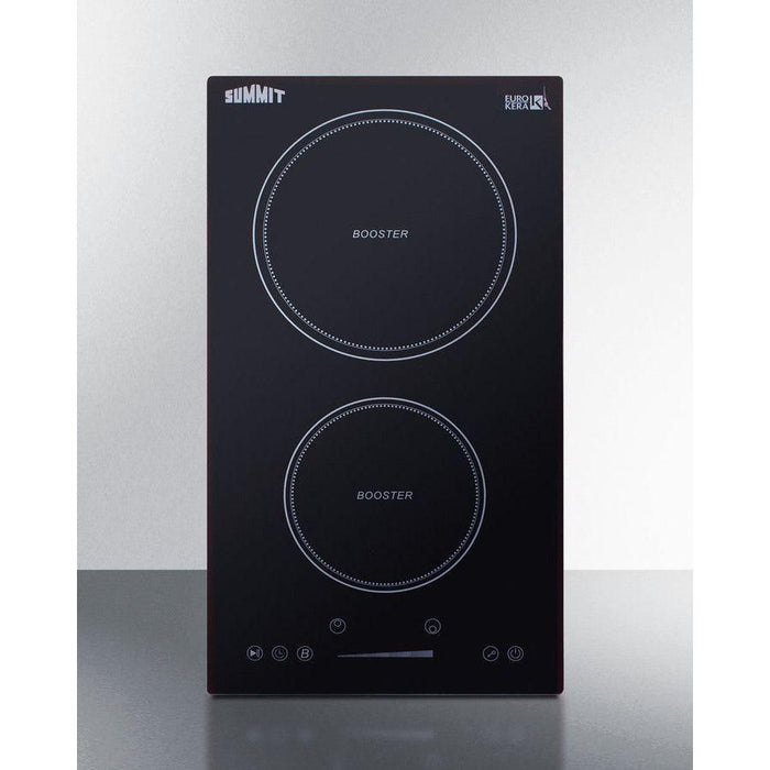 Summit 12 in. Wide 208-240V 2-Zone Induction Cooktop with 2 Elements, Hot Surface Indicator, ADA Compliant, Induction Technology, Child Lock, Safety Shut-Off Control - SINC2B230B