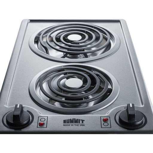 Summit Cooktops Summit 12" Wide 115V 2-Burner Coil Cooktop - CCE213SS