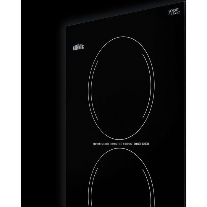 Summit Cooktops Summit 12" Wide 115V 2-Burner Radiant Cooktop with 2 Elements, Hot Surface Indicator, ADA Compliant, Push-to-Turn Knobs, Residual Heat Indicator Light - CR2110