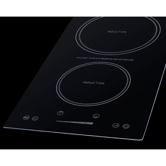 Summit Cooktops Summit 12" Wide 115V 2-Zone Induction Cooktop, Cord Included with 2 Elements, Hot Surface Indicator, ADA Compliant, Induction Technology, Child Lock - SINC2B115