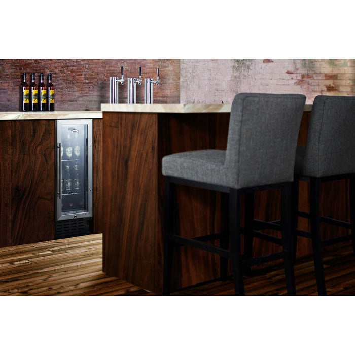 Summit Kitchen Counter & Beverage Station Organizers Summit 12" Wide Beverage Center with Glass Door, Factory Installed Lock, Adjustable Chrome Shelving, Digital Thermostat and Display - SCR1225B