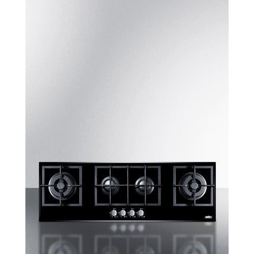 Summit Cooktops Summit 13" Gas-on-glass Cooktop with (4) Sealed Burners - GC443BGL