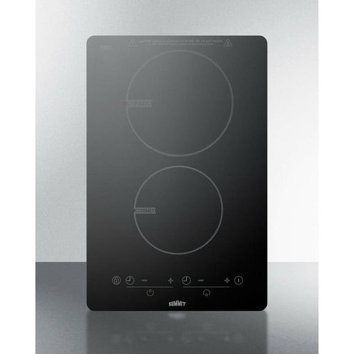 Summit Cooktops Summit 13" Wide 120V 2-Burner Induction Cooktop with 7-Piece Cookware Set, Hot Surface Indicator, Child Lock, 2 Cooking Zones - SINC2B120