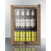 Summit Kitchen Counter & Beverage Station Organizers Summit 14" Compact Glass Door Beverage Center With Wood Trim - SCR114LWP1