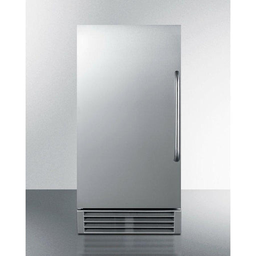 Summit 15 in. Ice Maker with 50 lbs Daily Production, 25 lbs Storage, ADA Compliant, Energy Star for Commercial Use, Built In Pump, Ice Scoop, Interior Light, Reversible Door, in Stainless Steel - BIM47OS