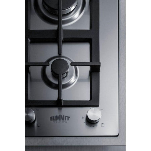 Summit 15 in. Wide 2-Burner Gas Cooktop In Stainless Steel - GCJ2SSTK15