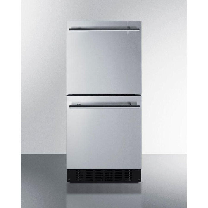 Summit 15 in. Wide 2-Drawer All-Refrigerator, ADA Compliant with 1.7 cu. ft. Capacity, Frost Free Defrost - ASDR1524