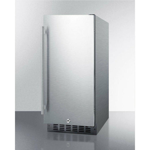 Summit 15 in. Wide Built-In All-Refrigerator with 3 cu. ft. Capacity, 3 Glass Shelves, Right Hinge with Reversible Doors, with Door Lock, Frost Free Defrost LED Lighting, Digital Thermostat, CFC Free - FF1532BCSS