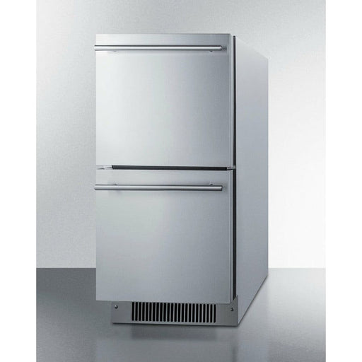 Summit Refrigerators Stainless Steel Summit 15" Wide 2-Drawer All-Refrigerator, ADA Compliant - ADRD15