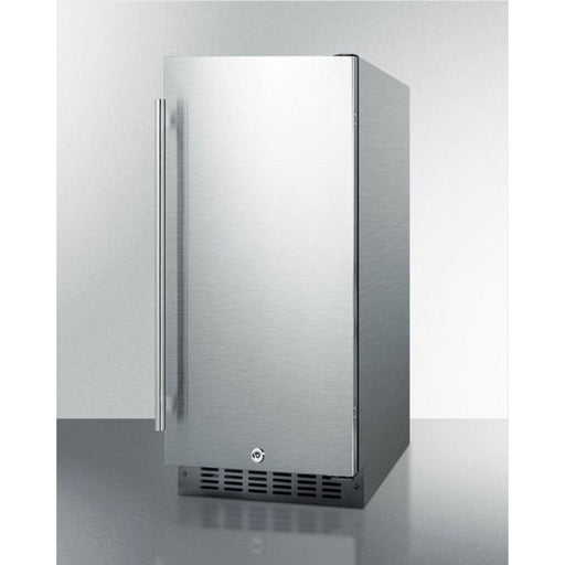 Summit Refrigerators Summit 15" Wide Built-In All-Refrigerator with 3 cu. ft. Capacity, 3 Glass Shelves, Right Hinge with Reversible Doors, with Door Lock, Frost Free Defrost LED Lighting, Digital Thermostat, CFC Free - FF1532BCSS