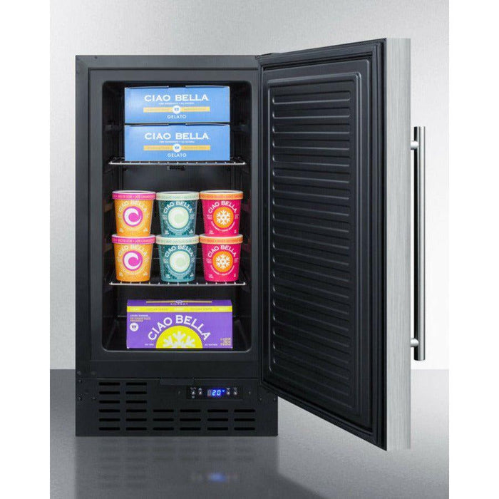 Summit 18 in. Built-In All-Freezer with 2.7 cu. ft. Capacity, 4 Wire Shelves, Frost-Free Defrost, Digital Thermostat