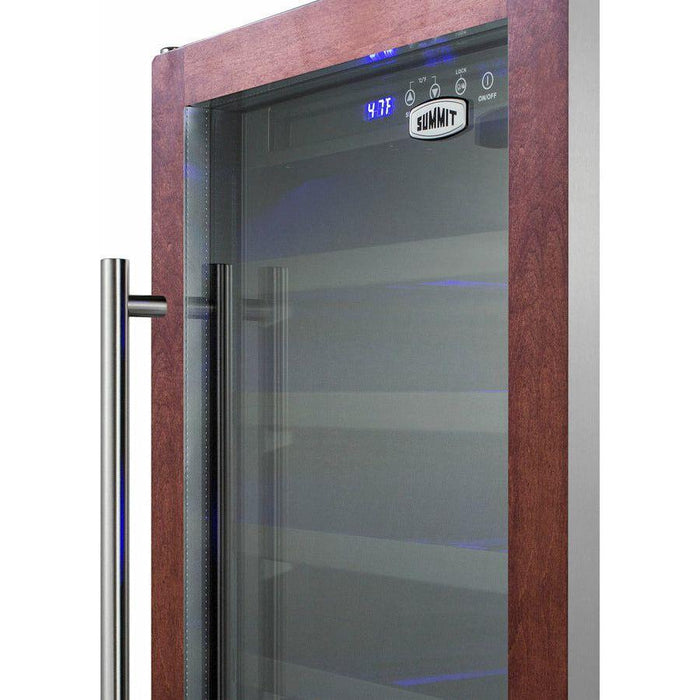 Summit 18 in. Wide Built-In Wine Cellar, ADA Compliant with 34 Bottle Capacity, Right Hinge, Glass Door, With Lock, 5 Extension Wine Racks, Digital Control, LED Light, Compressor Cooling, ETL Approved - SWC1840B