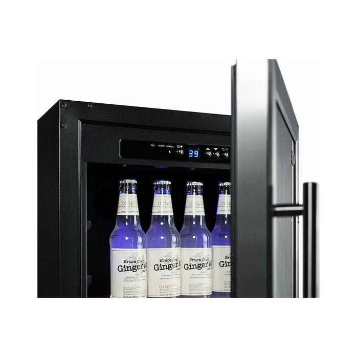 Summit Kitchen Counter & Beverage Station Organizers Summit 18" Wide Built-In Beverage Center, ADA Compliant with 2.7 Cu. Ft. Capacity, Adjustable Chrome Shelves, Tempered Glass Door, LED Lighting - SCR1841B